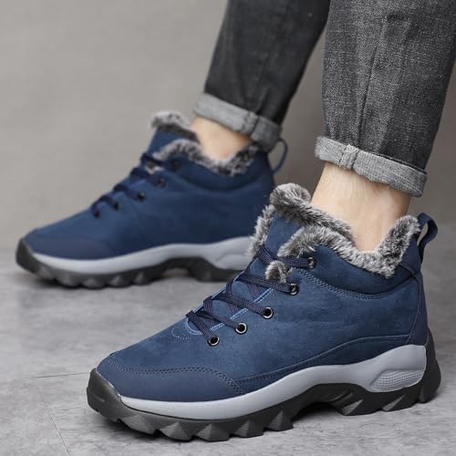 Image of SNEKARMIN Men Snow Boots Outdoor Shoes For Male Thick Sole Sneakers for Men Winter Shoes Botines Tenis Keep Warm Fluff Mens Ankle Boots