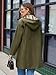 SaphiRose Women's Waterproof Rain Jacket Lightweight Raincoat Hooded Windbreaker Trench Coat (Army Green,X-Large)