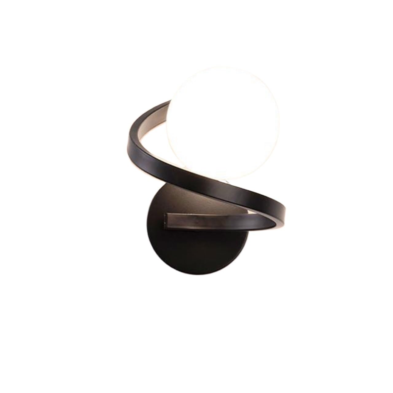 BKSXSOP Modern Spiral Wall Light Fixture - Milky Glass Globe Sconce for Living Room, Bedroom, Hallway, Aisle, Stairs, Bathroom, Vanity Stylish Wall-Mounted Lighting Decor
