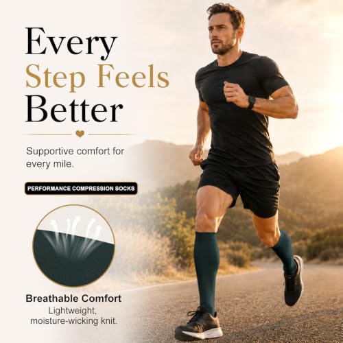 Image of Laite Hebe 4 Pairs-Compression Socks for Women&Men Circulation-Best Support for Nurses,Running,Athletic