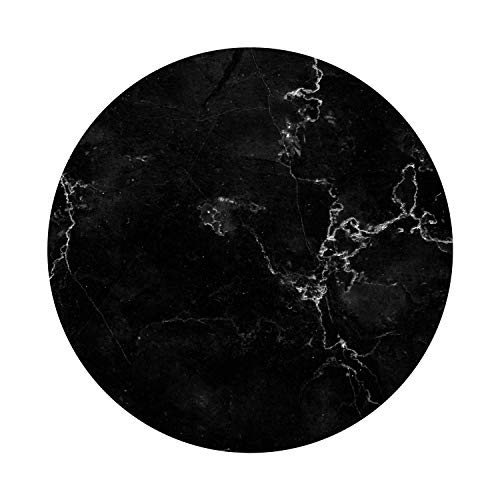 Tapis de souris look marbre I Ø 22 cm rond I en taille standard, antidérapant I uni moderne I look pierre granit noir et blanc I dv_335 Cover