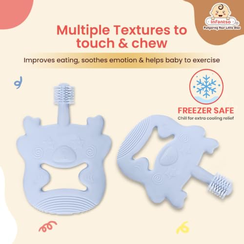 Image of Infantso Soft Silicone Teether for Baby Teething, Bear Teether Toy for 3+ Months, BPA Free Silicone Soothing Baby Teether | BPA Free, Food Grade Soft & Safe Gum Relief Toy
