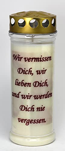 Kerzen Junglas Grabkerze mit Spruch, (21x7,5 cm) Grablicht mit 7 Tage Brenndauer (3895), Hochwertige Trauerkerze, Edle Gedenkkerze aus Deutschland Cover