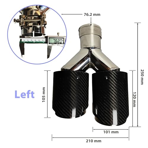 Embout de Silencieux d'Échappement Universel Polissage Y 76.2mm Double Sortie Auto - 5