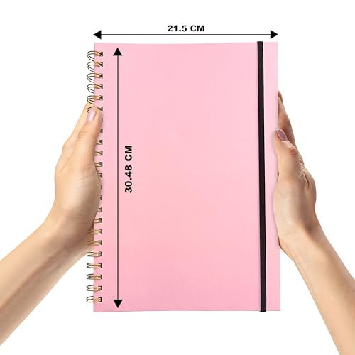 Image of Notehouse A4 Sketchbook Hard Bound Made for Artist 140 GSM Art Notebook (30x21 cm) | 80 White Unruled Pages | Thick Smooth Drawing Paper | Pink Hard Cover