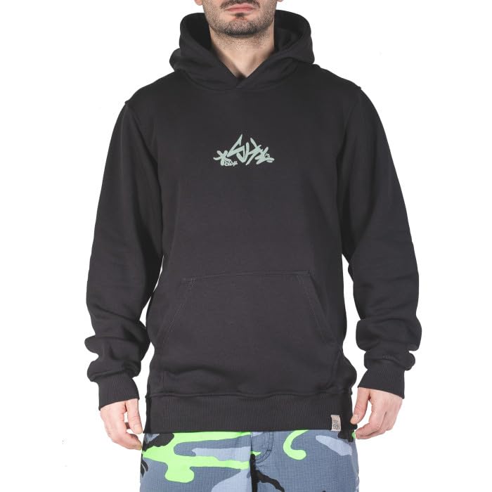 Felpa Uomo con Cappuccio Blueskin 'Minotauro' - Cotone e Poliestere, Stampa Trendy, Tasca Marsupio, Comoda per Skate e Hip Hop