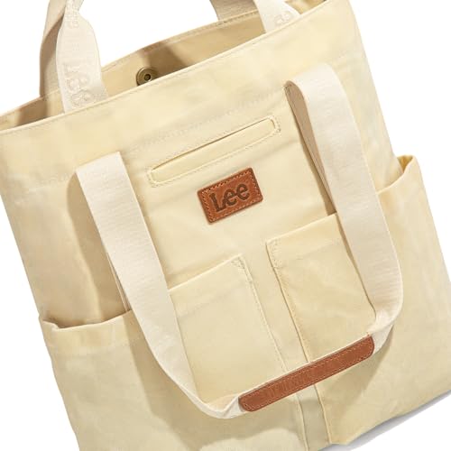 Image of Montana West x Lee Waxed Canvas Tote Bag for Women with 2 Front Pockets Top-Handle Handbag Foldable Shoulder Bag LEE51-008TN