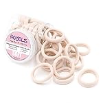 HOYOLS Soft & Stretch 1.6 Inch Elastic Hair Ties Large Nylon Fabric Ponytail Holder Bands for Thick Heavy Curly Hair, No Slip No Damage Seamless Scrunchies Headbands 50 Pcs (Light Blonde)