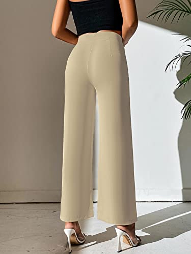 Image of Shasmi Women's Dress Pants Stretchy Work Slacks Business Casual Office Bootcut Leg Elastic Waist Regular Fit Plazzo Trouser Pant (Pant 65)