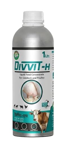 DIV-VET Veterinary Vitamin H Supplement for Cow, Horses, Cattle, Goat, Chicken, Layers, Broilers, Poultry and Other Livestock Animals and Pets Supports Growth and Vitality, (1 LTR)