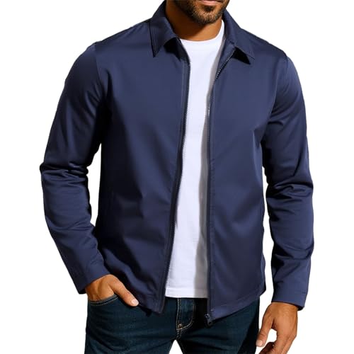 Veste coupe-vent homme zippée à manches longues : confort thermique optimal