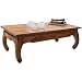 Produktbild FineBuy Opium Couchtisch Massivholz Sheesham 110 x 60 cm Wohnzimmertisch aus Holz dunkel-braun Natur Beistelltisch im Landhausstil rechteckig
