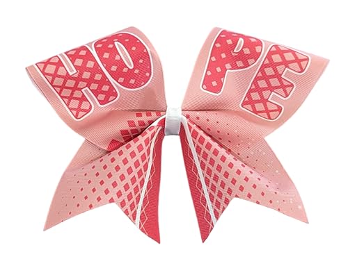 Breast Cancer Awareness Cheer Bows - Handmade in USA - Pink Hair Bows (Breast Cancer Hope Ombre Cheer Bow)