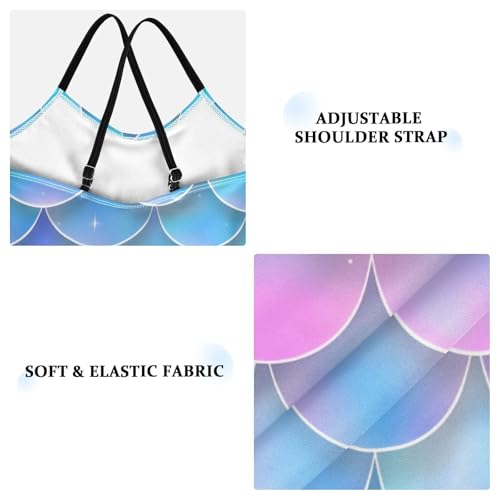 Colorful Stars Pattern Girls Swimsuits Quick Dry Crossback One Piece Beach Swimwear Bathing Suit4