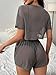 Milumia Women's Drop Sleeve 2 Piece Mesh Outfit Crop Top and Shorts Lounge Set Grey