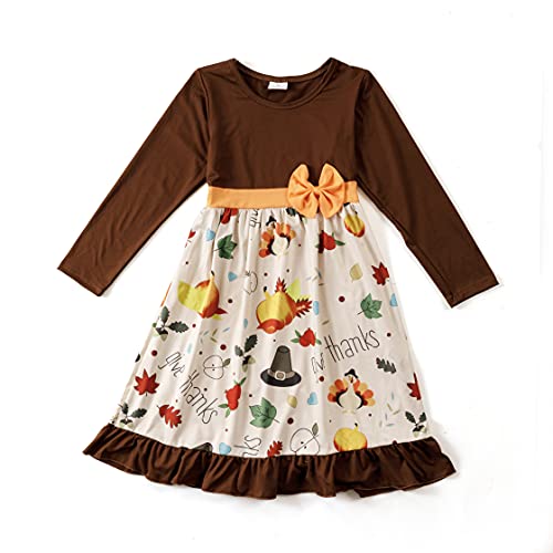 Halloween Kids Toddler Girls Pumpkin Dress Twirl Dresses Flutter Sleeve Dress
