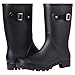 Evshine Women's Mid Calf Rain Boots Waterproof Garden Shoes Matte Black, 39