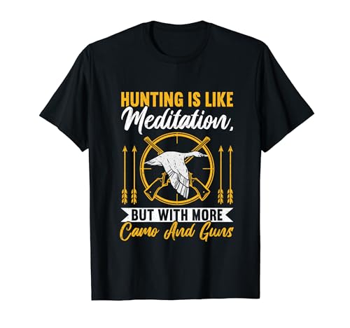 Like Meditation But With More Camo & Guns Funny Duck Hunting Camiseta