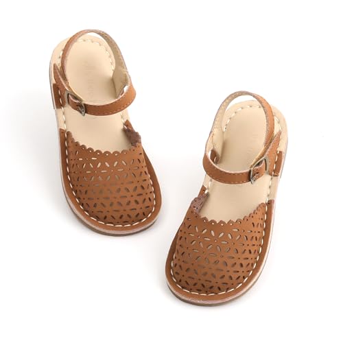 Image of THEE BRON Toddler Girls Espadrilles Sandals Hollow Out Rustic Dress Shoes