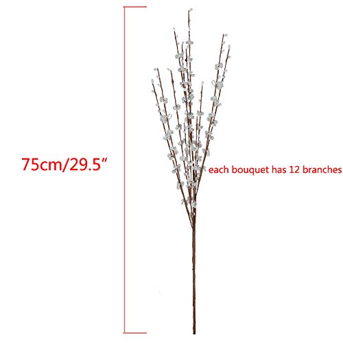 5Pcs 75Cm Long Artificial Flower Winter Jasmine Folk Pip Berry Plant Dry Branches For Wedding Home Office Party Hotel Table Vase Christmas Decor - Blue #TOP3