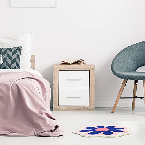 4 Pcs Daisy Cute Bath Mat Flower Shaped Washable Bath Rug Non Slip Absorbent Bathroom Mat Fun Toilet Rug Cute Bathroom Rugs Kids Bedroom Flower Carpet For Floor, 4 Colors, 15.8 X 15.8'' #TOP5