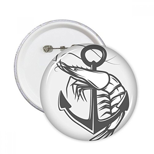 Badge de crevettes marine rond de taille S, bouton de décoration multicolore DIYthinker
