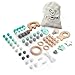 RUBY 66 Pièces Attaché Tetine Chaine Poussette Anneau de Dentition Ensemble,Bois Perle Hochet Anneaux Silicone Kit für Baby Diy Set (Pastel Turquoise)