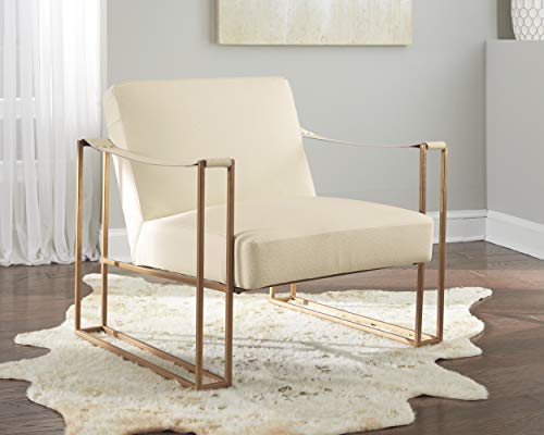 Signature Design By Ashley Kleemore Eclectic Upholstered Accent Chair, Beige & Gold #TOP1