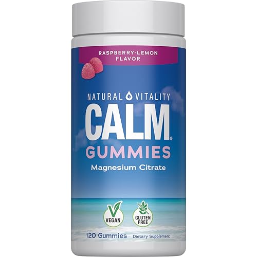 Natural Vitality Calm, Magnesium Citrate Supplement, Stress Relief Gummies, Supports a Healthy