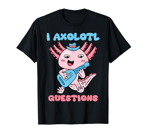 I Axolotl Questions Mexican Salamander Pink & Blue Axolotl Camiseta