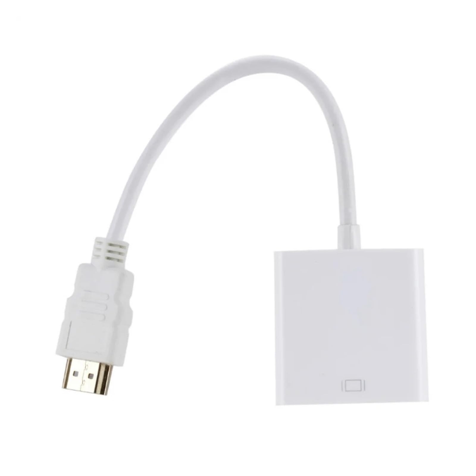Adaptador HDMI a VGA 1080P chapado en oro para ordenador portátil PC proyector (blanco)