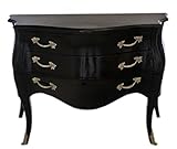 Tiefe: ca 50 cm Casa Padrino Barock Kommode Schwarz - Handgefertigt aus Massivholz- Limited Edition