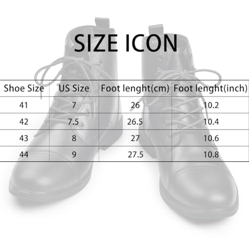 Harssidanzar Motorcycle Boots For Men,Dress Boots for Men Casual Boots Combat Ankle Dress Leather Boots KM302US3