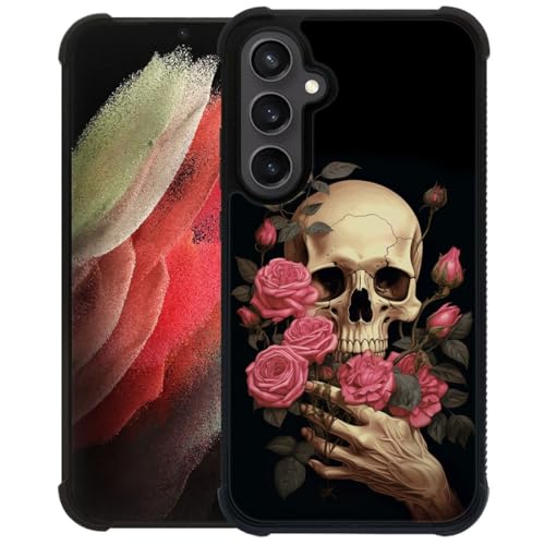 Coque Galaxy S24 motif tête de mort rose antichoc en TPU