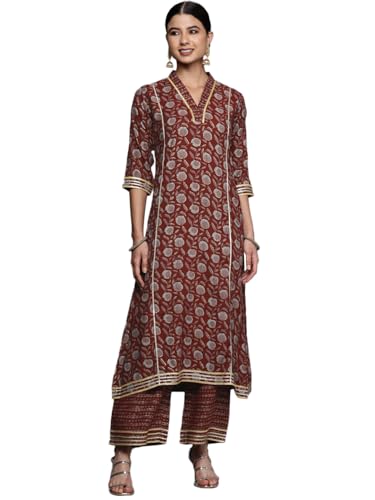 Image of Libas Women's Printed Rayon A-Line Kurta