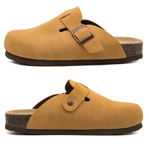 Image of Women Suede Clogs Casual Slip On Potato Mule Slippers