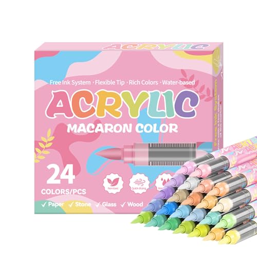 Marqueurs peinture acrylique anti-décoloration pour dessiner sur galet et verre