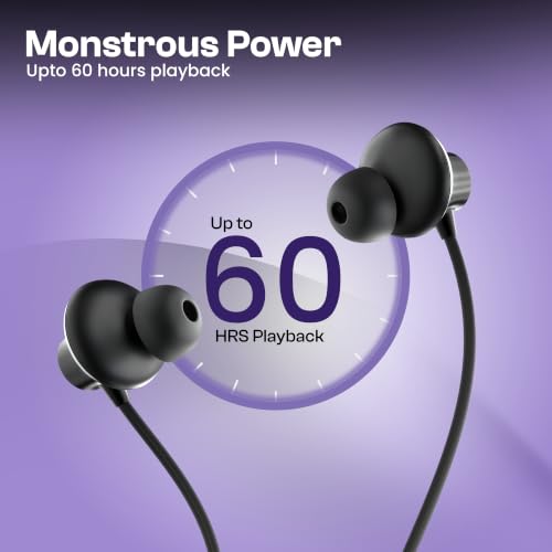 Image of Wireless Bluetooth Neckband Earphones, Mic, Deep Bass (Black)