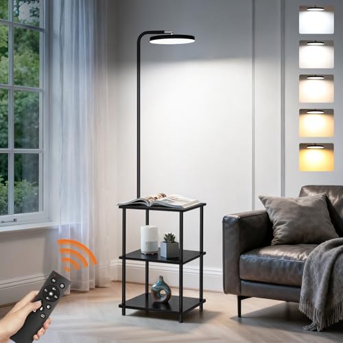 LED Floor Lamp with Table 25W/3000LM Super Bright Floor Lamp with Remote