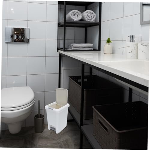 Contenedor de basura rectangular plástico con pedal miniatura 3