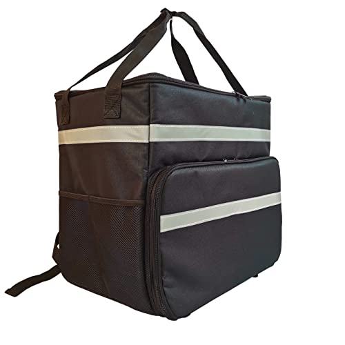 Uber Eats Doordash Thermotasche für Lebensmittel, Thermotasche, groß, auslaufsicher, wasserdicht, für Fahrrad, Schwarz, Rucksack