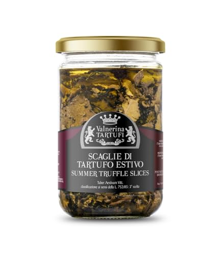 Valnerina Tartufi Tartufo Nero Estivo A Scaglie | Tartufo A Fette, Lamelle, Carpaccio | Naturale, Artigianale E Italiano Conservato In Olio Evo Extra 