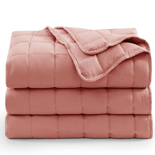 Casa Platino Bed Blanket Twin Size - Pre-Washed Quilted - Soft & Lightweight - All Season - Premium Microfiber Down Alternative Blankets - Rose Dawn