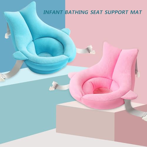 Image of Baby Bath Seat Support Net Soft Infant Bathing Seat Support Mat Suspension Shower Pad Adjustable Non-Slip Newborn Bathtub Sling Mat Baby Sink Bather Tub Shower Net Bathtub Sit Up Mesh 0-6 Month