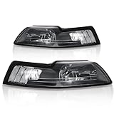 DWVO Headlight Assembly Compatible with 1999-2004 Ford Mustang Passenger and Driver Side Headlamps