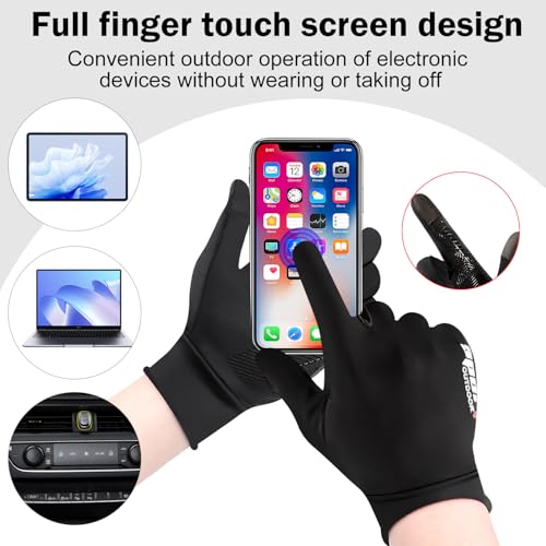 Image of TecoKart Sun Protection Gloves for Men and Women, Summer Hand Gloves, Thin Ice Silk Cooling Breathable Outdoor Gloves, UV Protection UPF 50+, Anti-Slip Palm, Touch Screen Fingertips Design