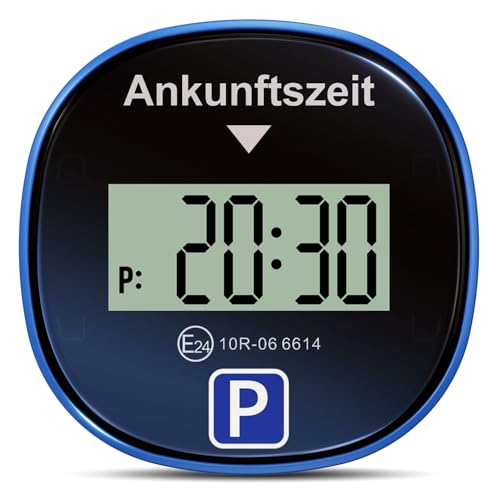 Gooofly Chrono Pro Parkscheibe Elektrisch mit Zulassung, Elektronische Parkscheibe mit Zulassung, Digitale Parkscheibe Auto, Elektrische Parkuhr mit 2 Displays & 3 Zeitmodi (1, Schwarz)