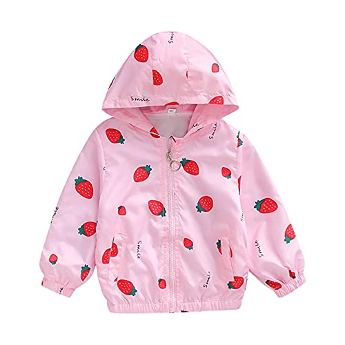 Toddler Girls Rain Jacket Hoodie Zip Up Windbreaker Coat Kids Cotton Warm Fall Winter School Raincoat with Pockets2