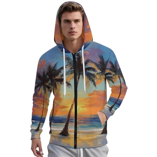 Key West Florida Conch Republic Men's Hoodies with Zipper Lightweight Long Sleeve Casual Sweatshirts2