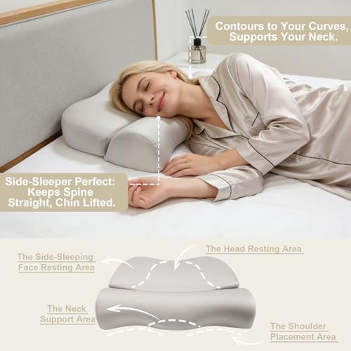 Oreiller pour dormir sur le dos en mousse à mémoire de forme thermorégulatrice confortable - 4